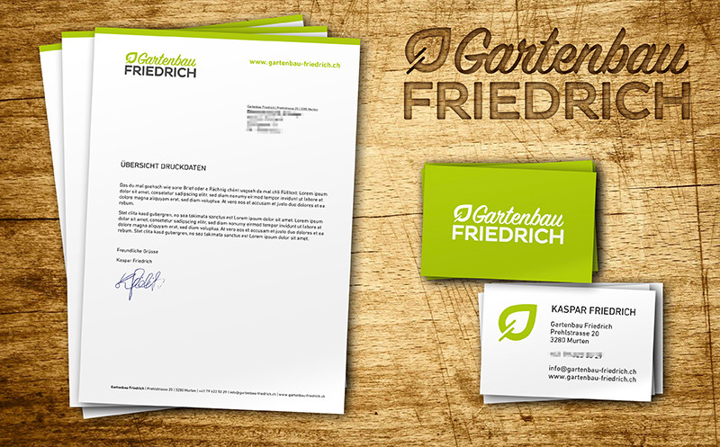 Briefschaften Gartenbau Friedrich